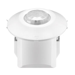 Photo of CBU-CEFL Casambi wireless luminaire with daylight and motion sensor.