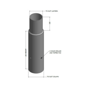 Photo of the CSA hot dipped galvanised column spigot adaptor.