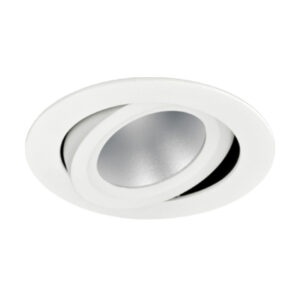 Photo of Capri-186 adjustable decorative downlight in white.