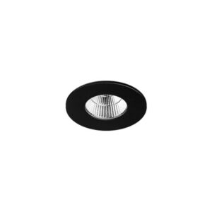 Photo of the Capri-70 low glare downlight with a black bezel.